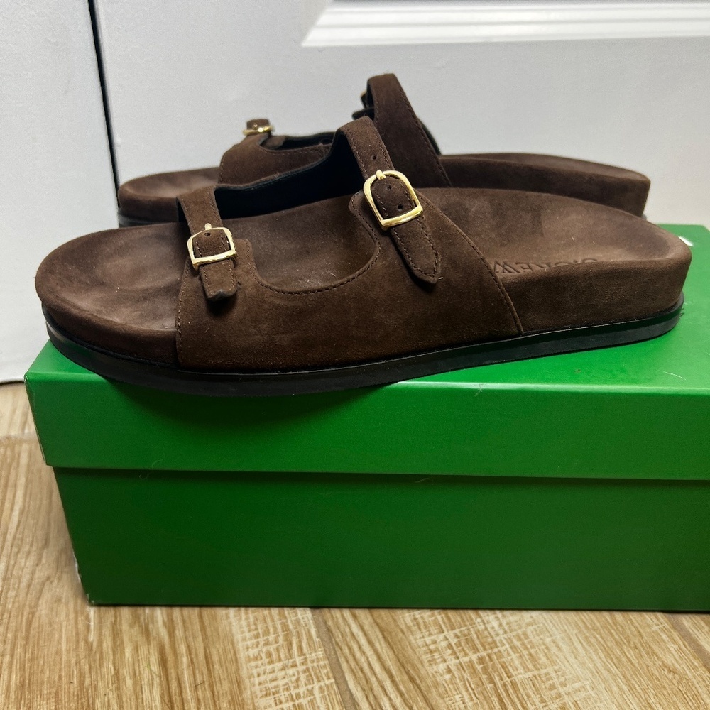 J. Crew New Colbie buckle sandals in suede brown size 8 - Picture 8 of 11